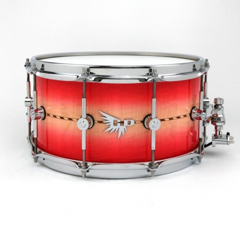 Craviotto Snare Drum Inlay Maple Hendrix  Drums HD 14x7 Red