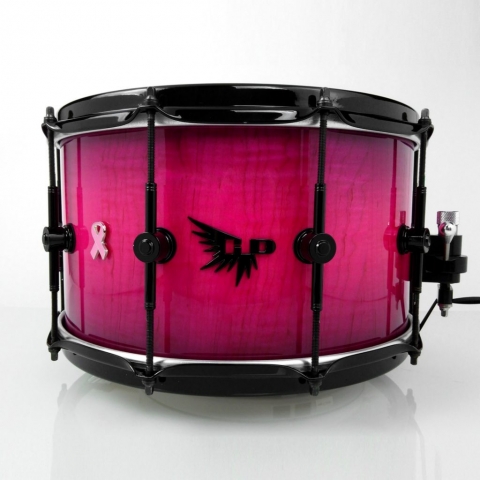 Breast Cancer Snare Drum Pink Hendrix Drums Curly Maple