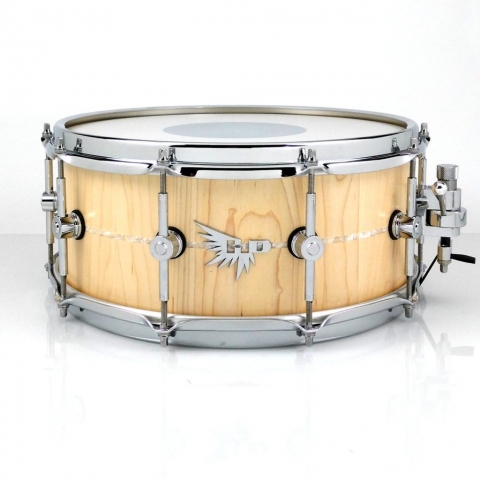Hendrix Drums Craviotto Stave Snare Drum Inlay HD White Marine Pearl Maple