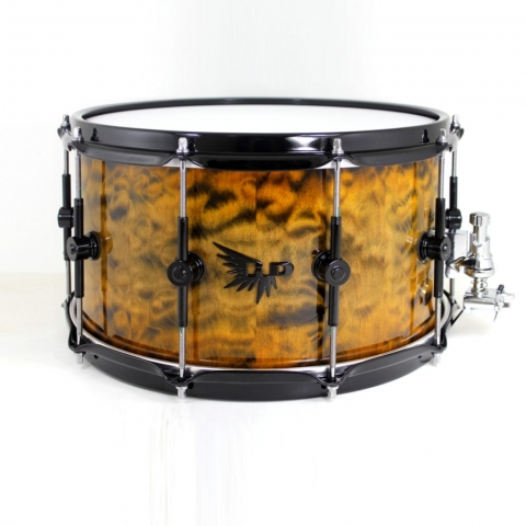 Quilted Maple Orange Snare Drum Hendrix Drum Custom Stave Snare HD Tama DW