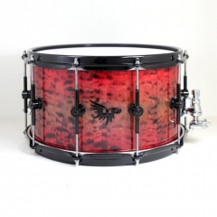Quilted Maple Red Snare Drum Hendrix Drums HD Stave Justin Miles