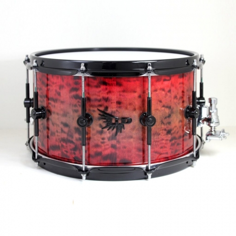 Quilted Maple Red Snare Drum Hendrix Drums HD Stave Justin Miles