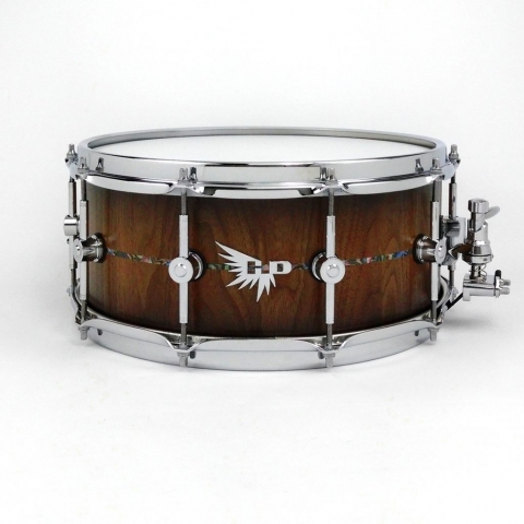 Stave Snare Drum Walnut Abalone Hendrix Drums HD Pearl